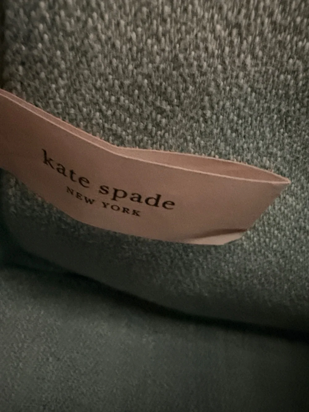 Kate Spade Blue-Trim Wicker Tote with Light Blue Fabric Insert - Picture 7 of 7